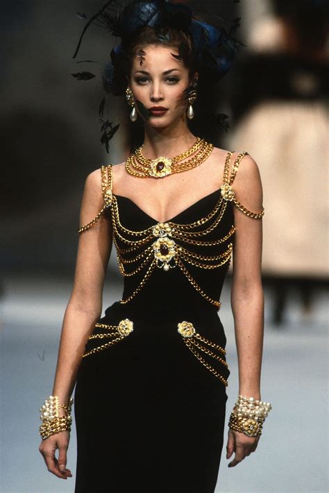 chanel 1992 black dress|Chanel spring 1992.